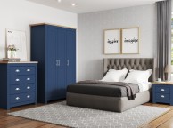 Birlea Winchester 3 Door Wardrobe In Navy Blue And Oak Thumbnail