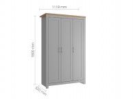 Birlea Winchester 3 Door Wardrobe In Grey And Oak Thumbnail