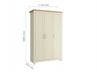 Birlea Winchester 3 Door Wardrobe In Cream And Oak Thumbnail
