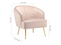 Birlea Bella Armchair In Pink Blush Fabric Thumbnail