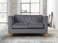 Birlea Florence Medium Size Sofa In Grey Velvet Fabric Thumbnail