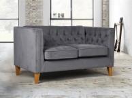 Birlea Florence Medium Size Sofa In Grey Velvet Fabric Thumbnail