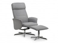 Julian Bowen Aria Recliner Chair With Stool In Grey Fabric Thumbnail