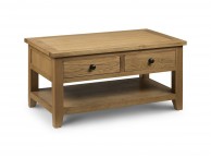 Julian Bowen Astoria Coffee Table With Drawers In Waxed Oak Thumbnail