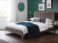 Julian Bowen Deco 5ft Kingsize Truffle Velvet Fabric Bed Frame Thumbnail
