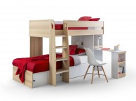 Julian Bowen Eclipse Bunk Bed In Oak And White Thumbnail