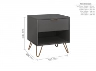 Birlea Arlo 1 Drawer Charcoal Grey Wooden Bedside Thumbnail