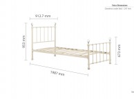 Birlea Jessica 3ft Single Cream Metal Bed Frame with Crystal Finials Thumbnail