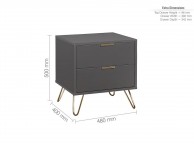 Birlea Arlo 2 Drawer Charcoal Grey Wooden Bedside Thumbnail