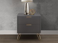 Birlea Arlo 2 Drawer Charcoal Grey Wooden Bedside Thumbnail