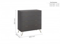 Birlea Arlo 4 Drawer Charcoal Grey Chest Thumbnail