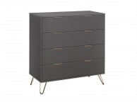 Birlea Arlo 4 Drawer Charcoal Grey Chest Thumbnail