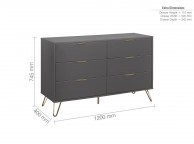 Birlea Arlo 6 Drawer Charcoal Grey Chest Thumbnail