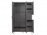 Birlea Arlo 4 Door Wardrobe In Charcoal Grey Thumbnail