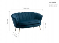 Birlea Ariel 2 Seater Sofa In Soft Blue Fabric Thumbnail