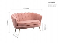 Birlea Ariel 2 Seater Sofa In Soft Coral Fabric Thumbnail