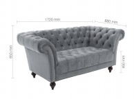 Birlea Chester 2 Seater Sofa In Grey Fabric Thumbnail