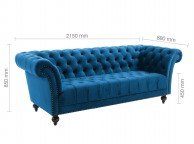 Birlea Chester 3 Seater Sofa In Midnight Blue Fabric Thumbnail