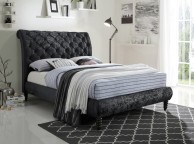 Time Living Venice 5ft Kingsize Black Velvet Fabric Bed Frame Thumbnail