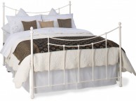 OBC Winchester 5ft Kingsize Glossy Ivory Metal Headboard Thumbnail