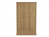 LPD Devon Oak Finish 3 Door 2 Drawer Wardrobe Thumbnail