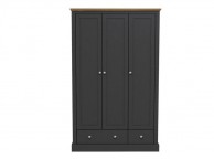 LPD Devon Charcoal Finish 3 Door 2 Drawer Wardrobe Thumbnail