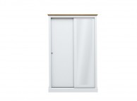 LPD Devon White Finish 2 Door Sliding Wardrobe With Mirror Thumbnail