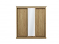 LPD Devon Oak Finish 3 Door Sliding Wardrobe With Mirror Thumbnail