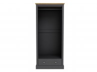 LPD Devon Charcoal Finish 2 Door 1 Drawer Wardrobe Thumbnail