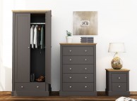 LPD Devon Charcoal Finish 2 Door 1 Drawer Wardrobe Thumbnail