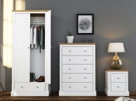 LPD Devon White Finish 2 Door 1 Drawer Wardrobe Thumbnail