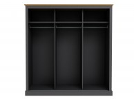 LPD Devon Charcoal Finish 3 Door Sliding Wardrobe With Mirror Thumbnail