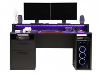 Flair Furnishings Power Z Gaming Desk In Black Thumbnail
