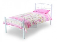 Metal Beds Love 3ft (90cm) Single White Bed Frame Thumbnail