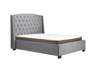 Birlea Balmoral 6ft Super Kingsize Grey Velvet Fabric Bed Frame Thumbnail