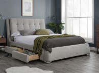 Birlea Mayfair 6ft Super Kingsize Grey Fabric Bed Frame with 4 Drawers Thumbnail