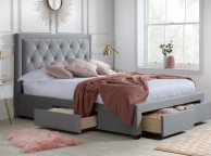 Birlea Woodbury 4ft6 Double Grey Fabric Bed Frame With 4 Drawers Thumbnail