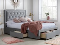 Birlea Woodbury 5ft Kingsize Grey Fabric Bed Frame With 4 Drawers Thumbnail