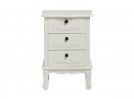 LPD Antoinette 3 Drawer Bedside Chest In White Thumbnail