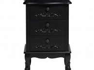 LPD Antoinette 3 Drawer Bedside Chest In Black Thumbnail