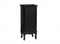 LPD Antoinette 5 Drawer Tall Narrow Chest In Black Thumbnail