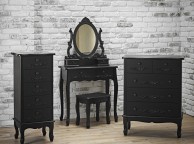 LPD Antoinette 5 Drawer Tall Narrow Chest In Black Thumbnail