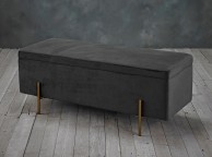 LPD Lola Ottoman Storage Box In Grey Thumbnail