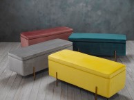 LPD Lola Ottoman Storage Box In Mustard Thumbnail