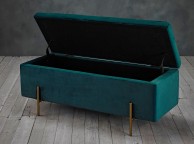 LPD Lola Ottoman Storage Box In Teal Thumbnail