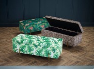 LPD Lola Leopard Print Ottoman Storage Box Thumbnail