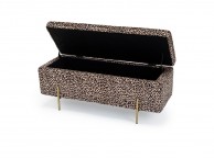 LPD Lola Leopard Print Ottoman Storage Box Thumbnail