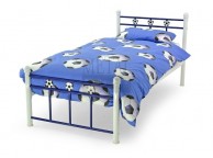 Metal Beds Soccer 3ft Single Blue and White Metal Bed Frame Thumbnail