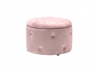LPD Cleo Round Storage Pouff In Pink Thumbnail