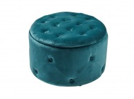 LPD Cleo Round Storage Pouff In Teal Thumbnail